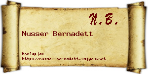 Nusser Bernadett névjegykártya